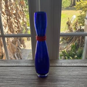 Barovier & toso colbalt  blue and red vase